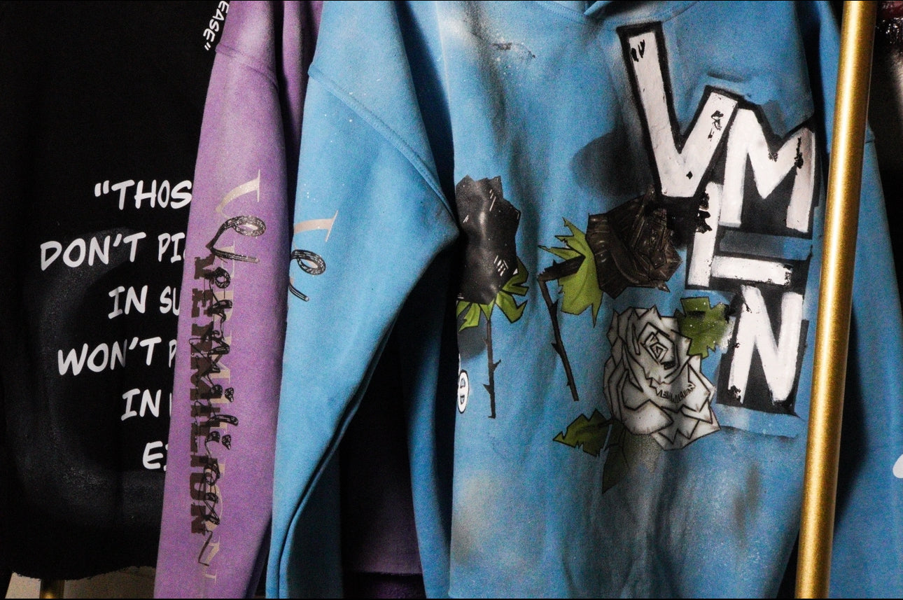 Premium Sprayed Rose Hoodies