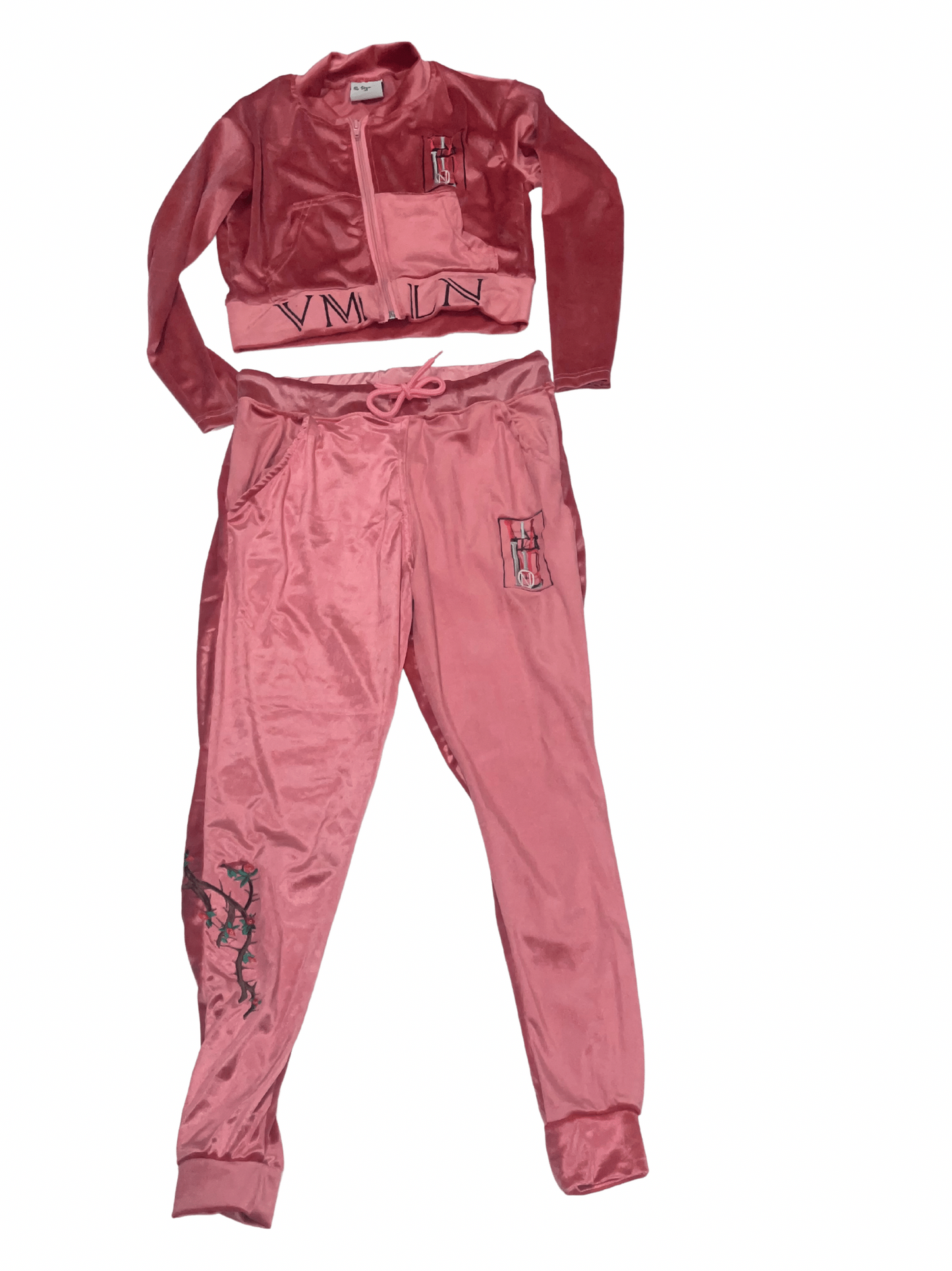 Womens Velour Crop set