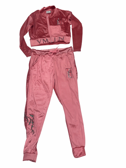 Womens Velour Crop set