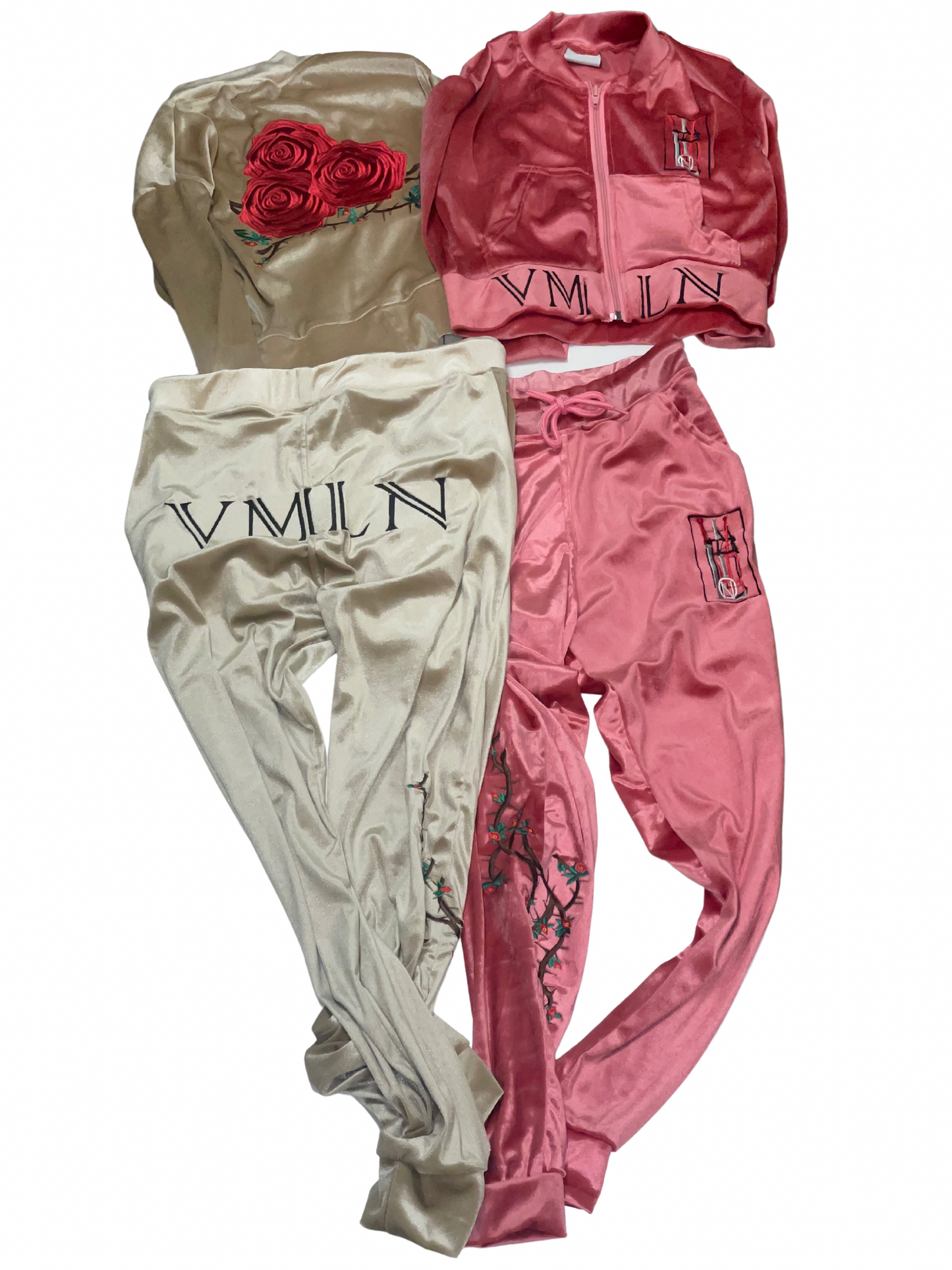 Womens Velour Crop set