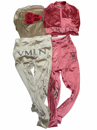 Womens Velour Crop set