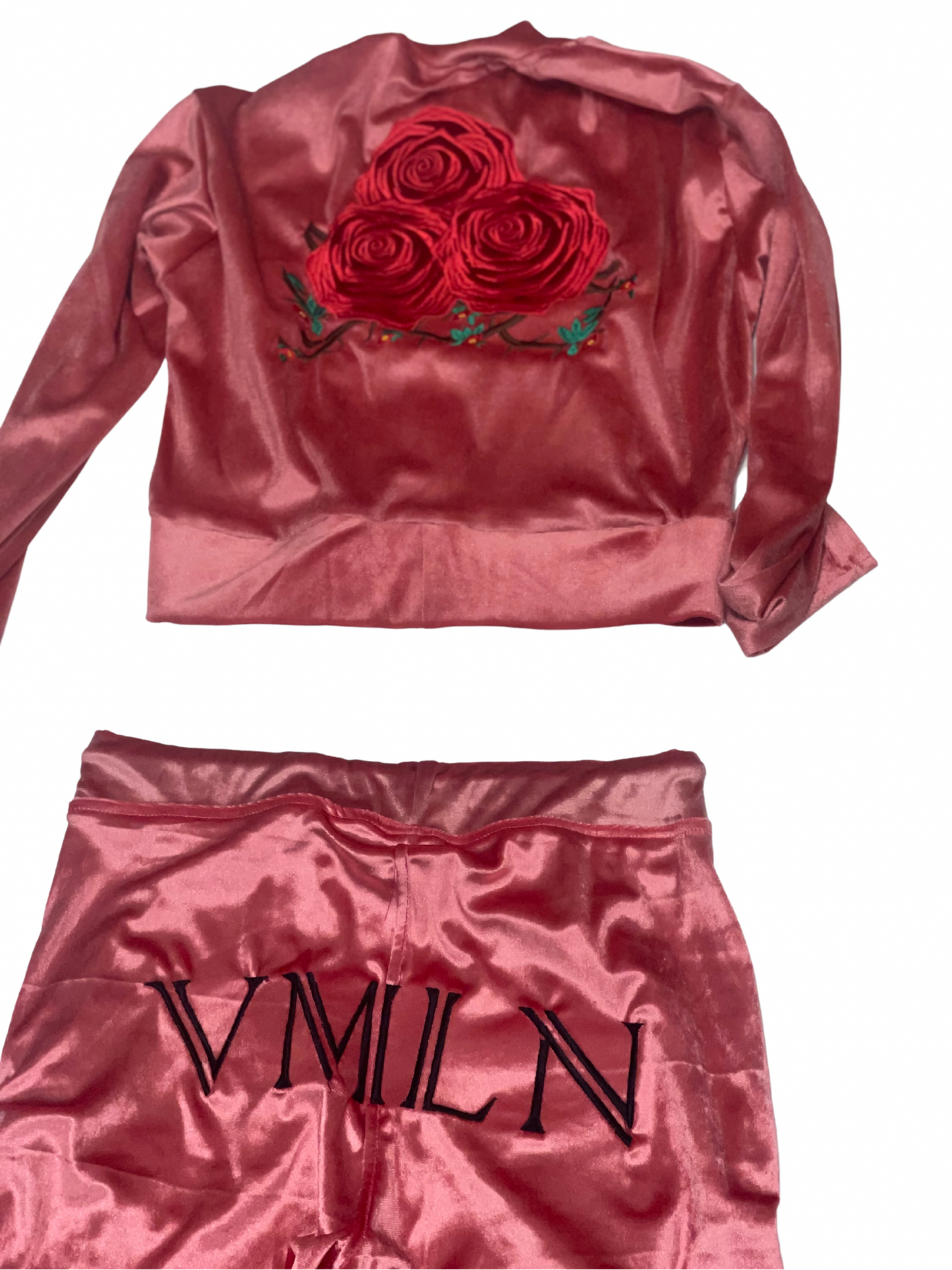 Womens Velour Crop set