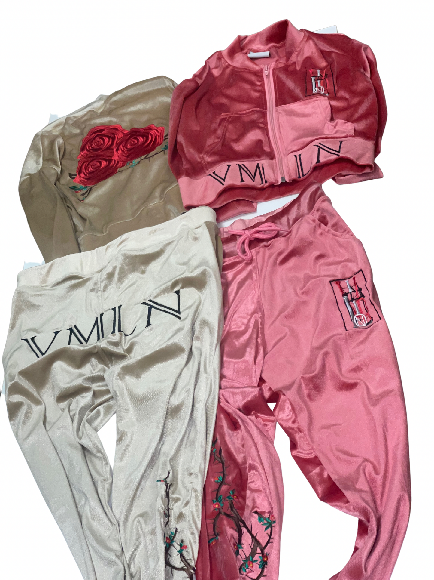 Womens Velour Crop set