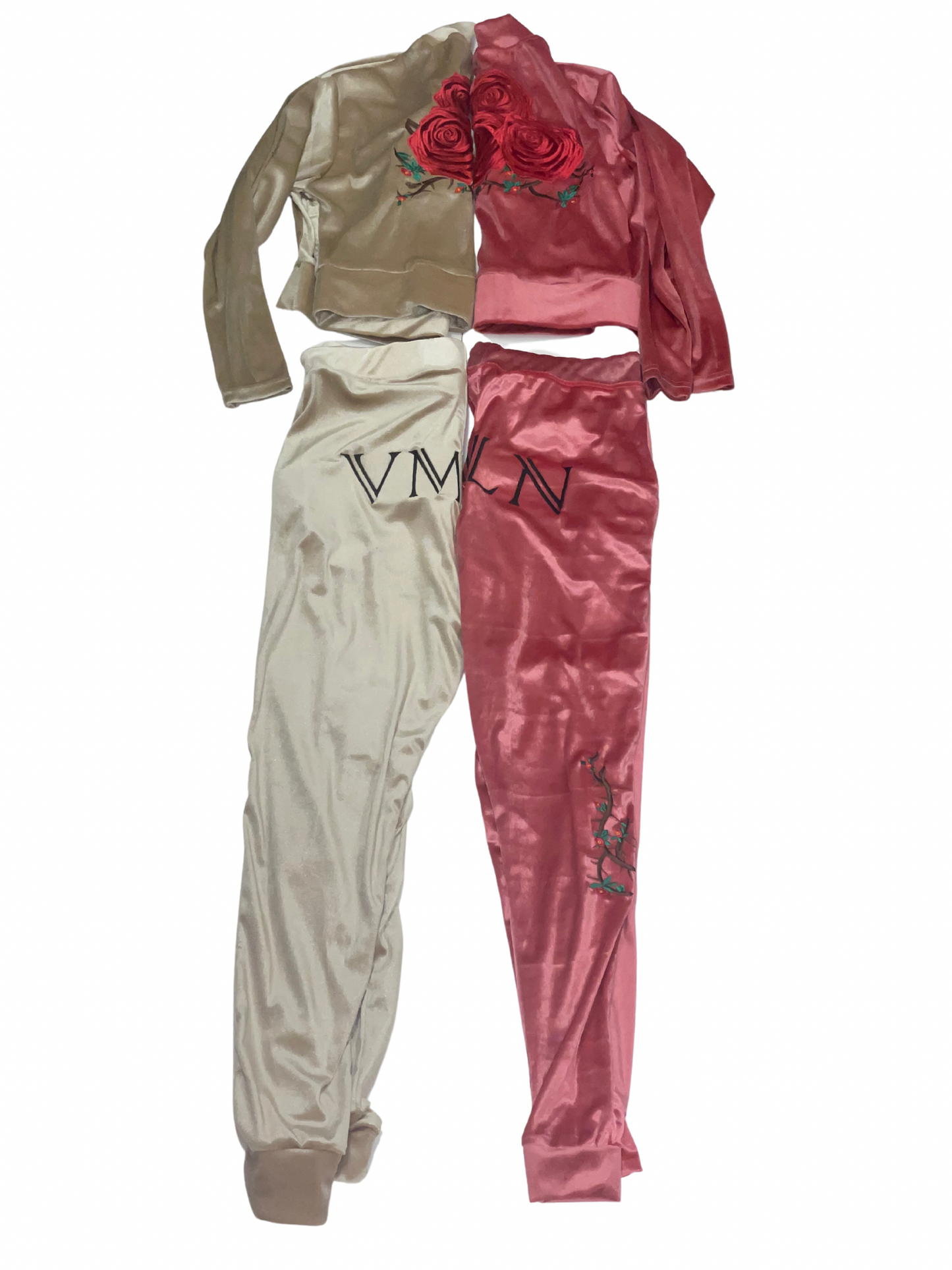 Womens Velour Crop set
